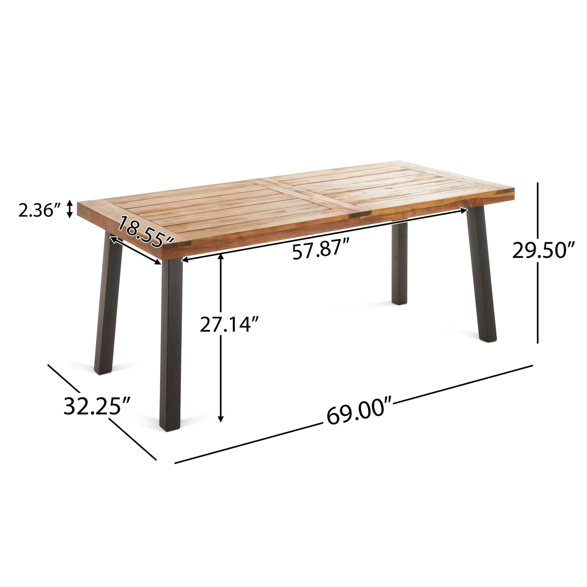 Acacia Wood 7 Piece Dining Set M600