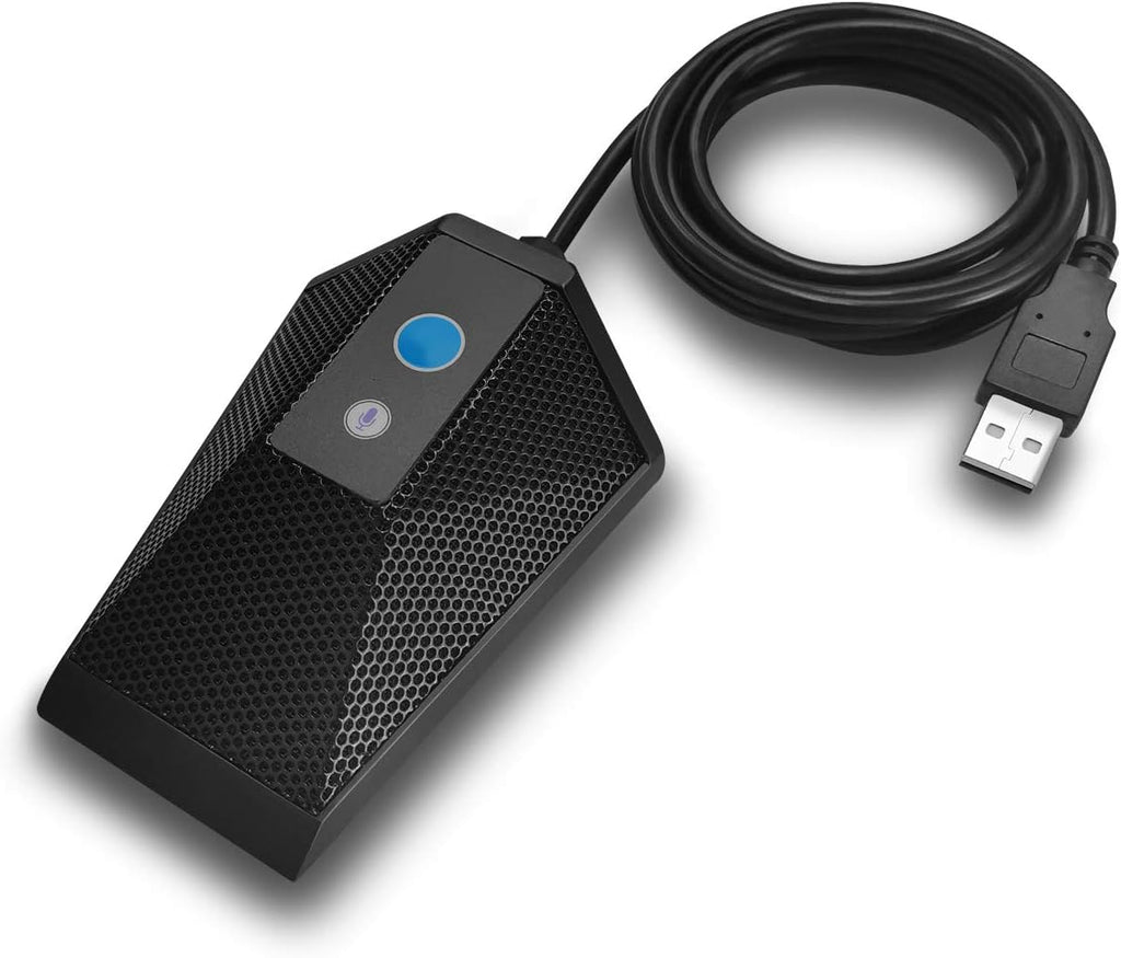 USB Computer Microphone Plug and Play Condenser Mic with Mute Button LED Indicator, Pack of 2 O6019