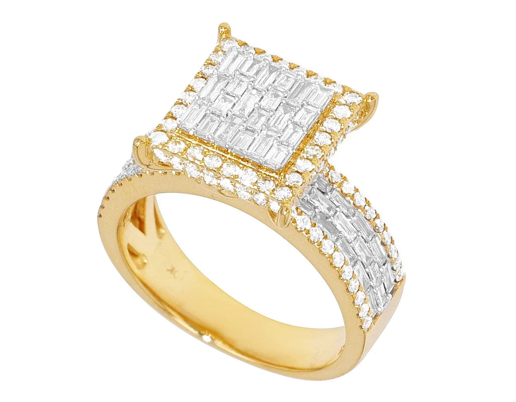 1.3CT Baguette Diamond Ring 10k Gold E242