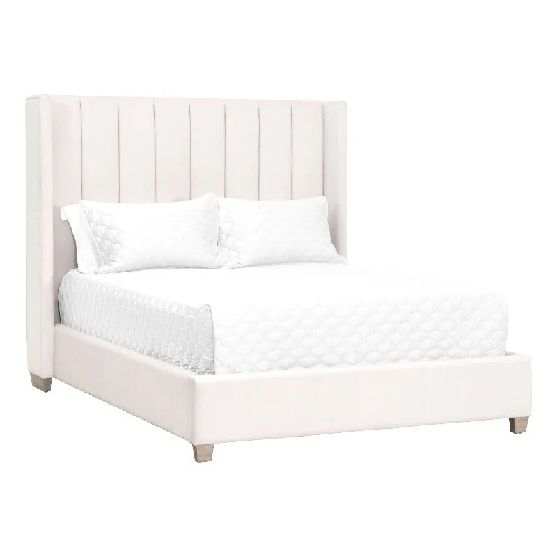 Velvet King Bed in Cream Natural Gray T33805