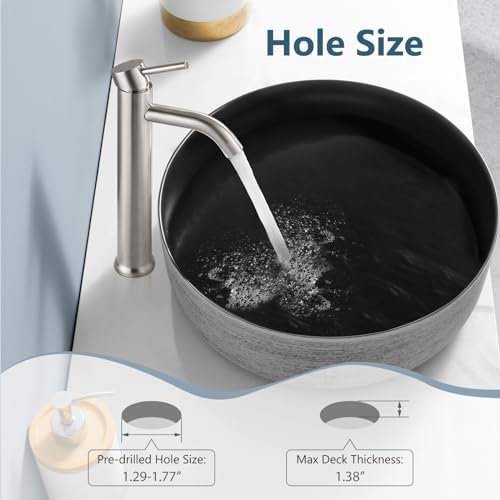 Matte Black Tall Stainless Steel Vessel Sink Faucet U423