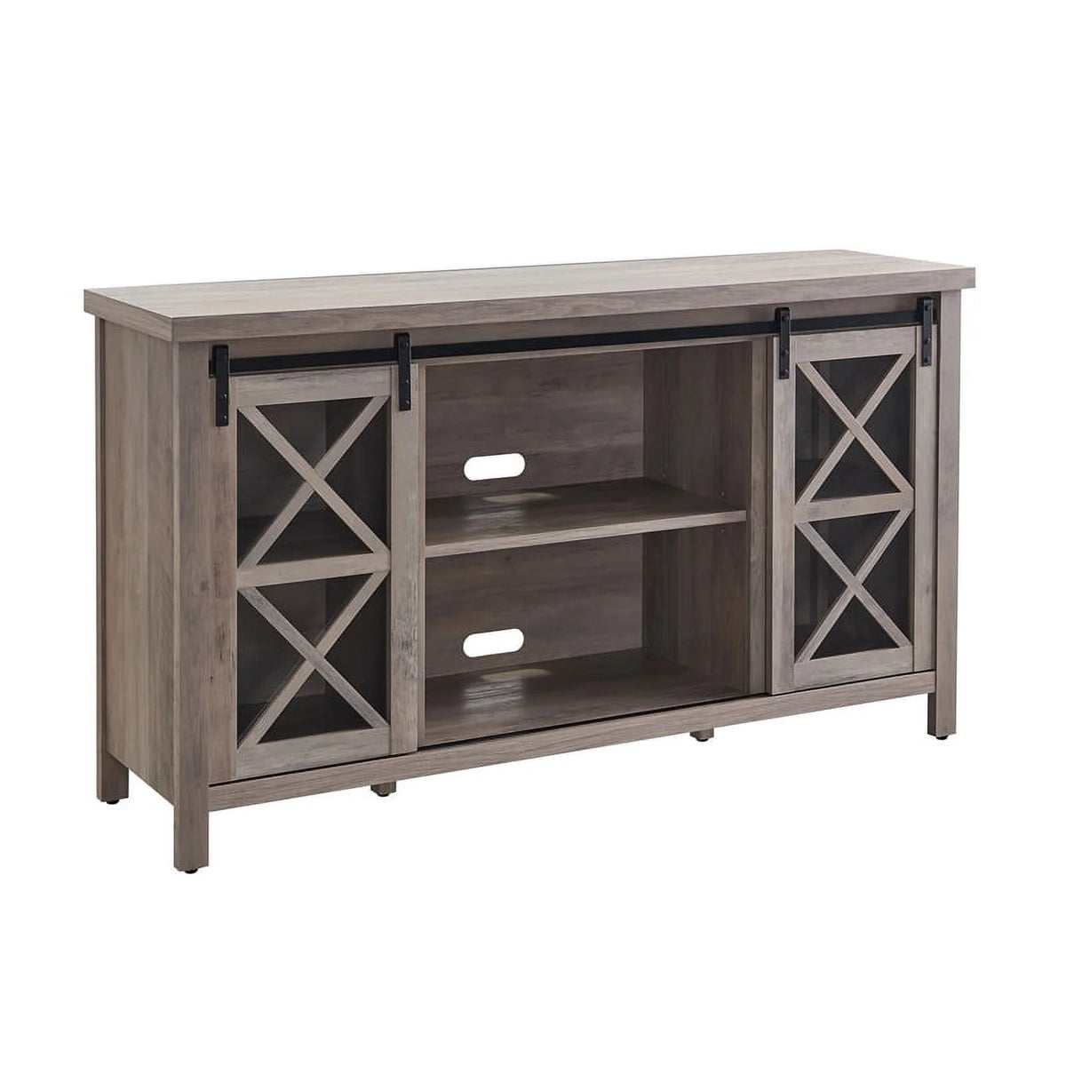58" Gray Oak Wood TV Stand J2430