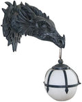 Grey Stone Polyresin Dragon Electric Wall Sconce Light Fixture I695