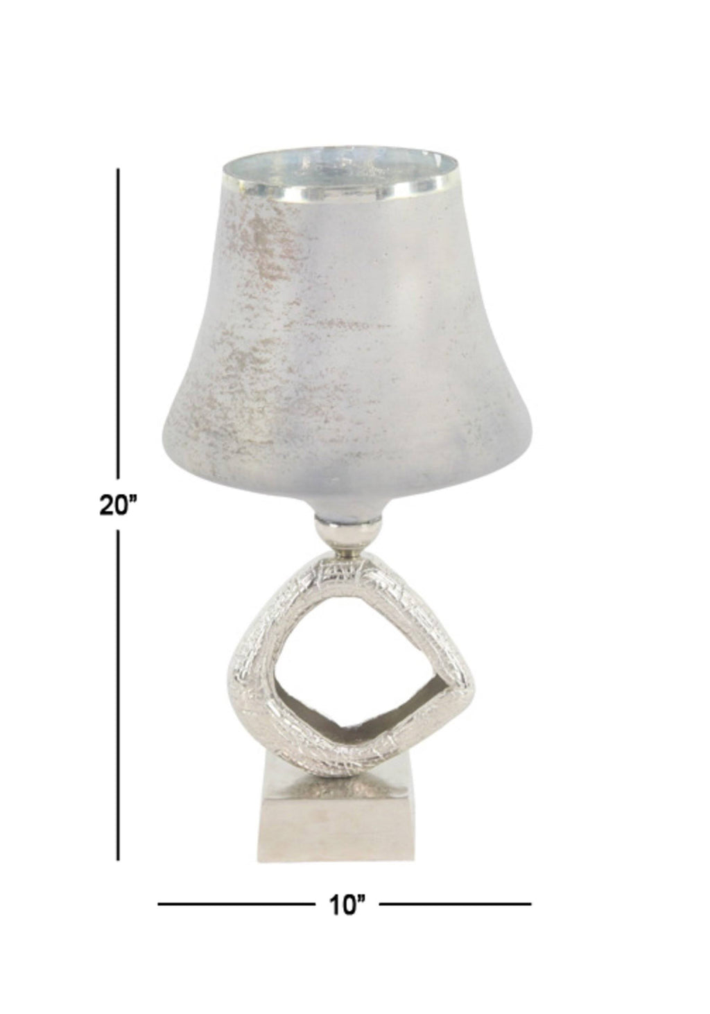 Glass and Aluminum Candle Holder S607929