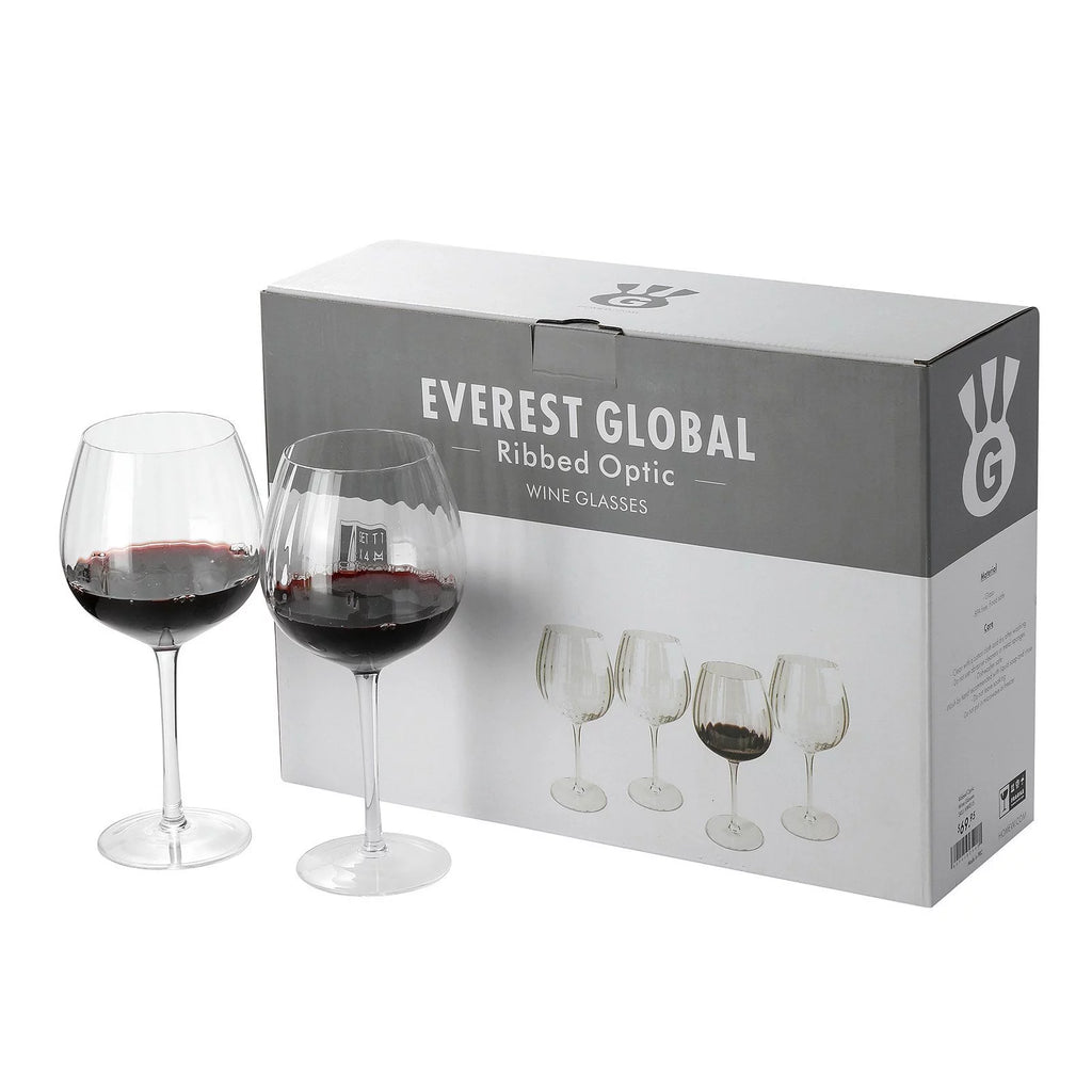 Ribbed Optic Wine Glasses set of 4 O74158