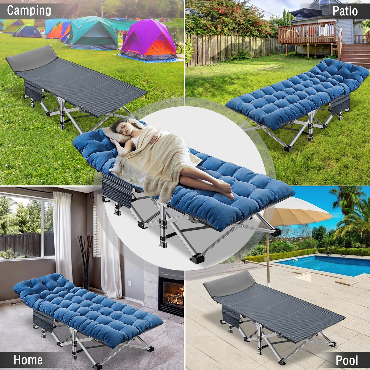 Folding Camping Cot with Carry Bag C924553