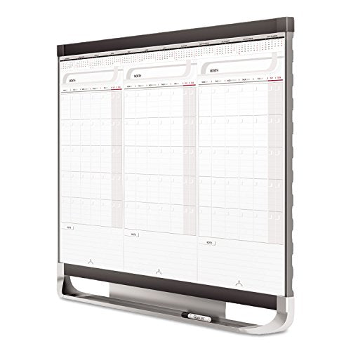 Graphite White 3 x 2 Feet Sliding Three Month Calendar Board N4814