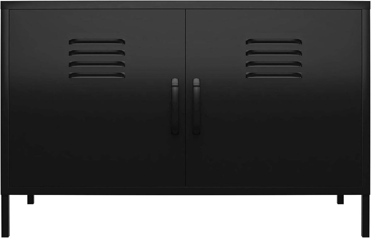 White 2 Door Metal Accent Cabinet N38639