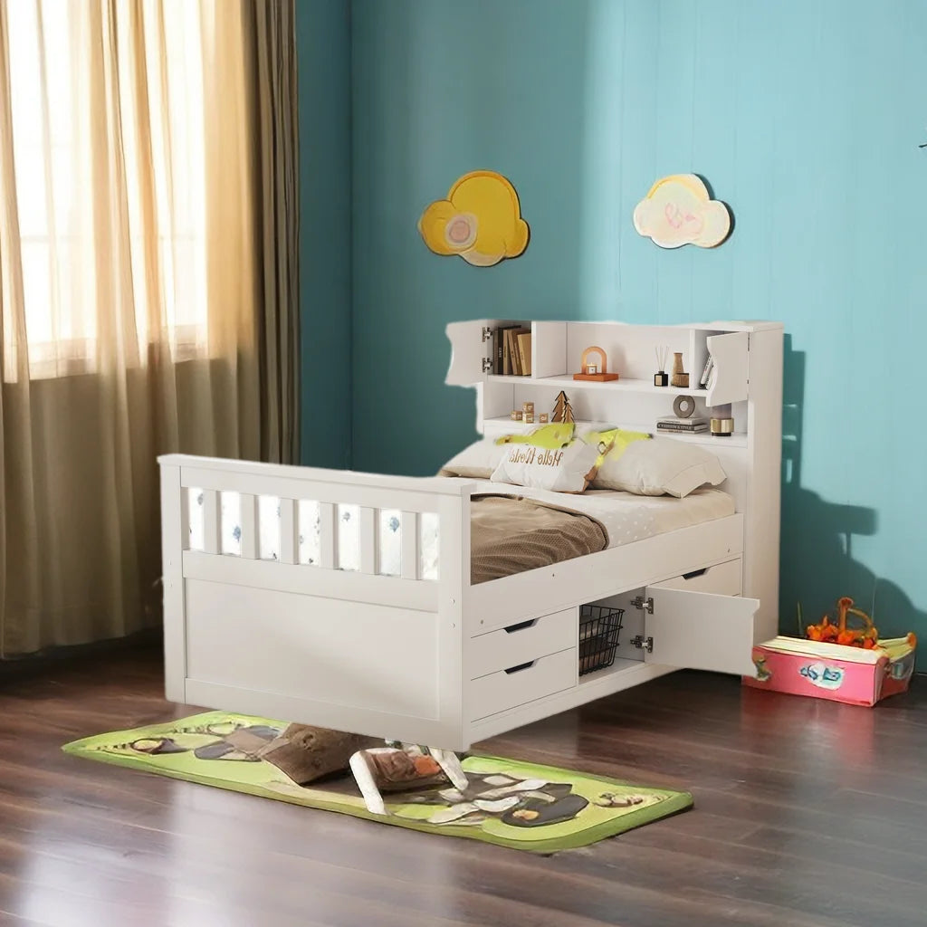 Twin Size Captain Platform Bed with Storage S13702