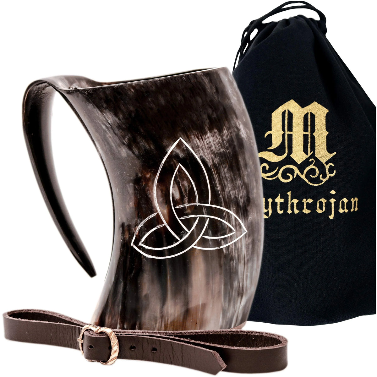Viking Drinking Tankard with Leather Strap 600 ML Q871