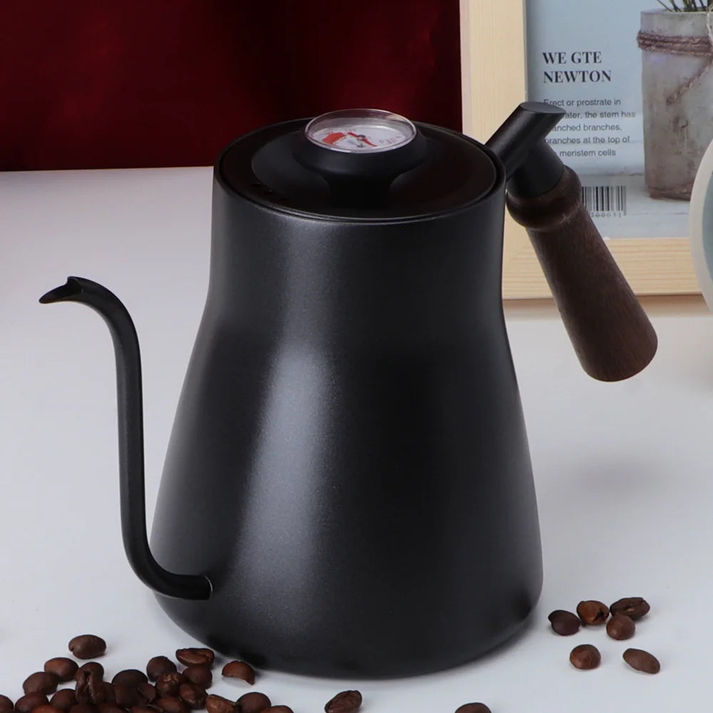 Thermometer Coffee Kettle with Wooden Handle T964344