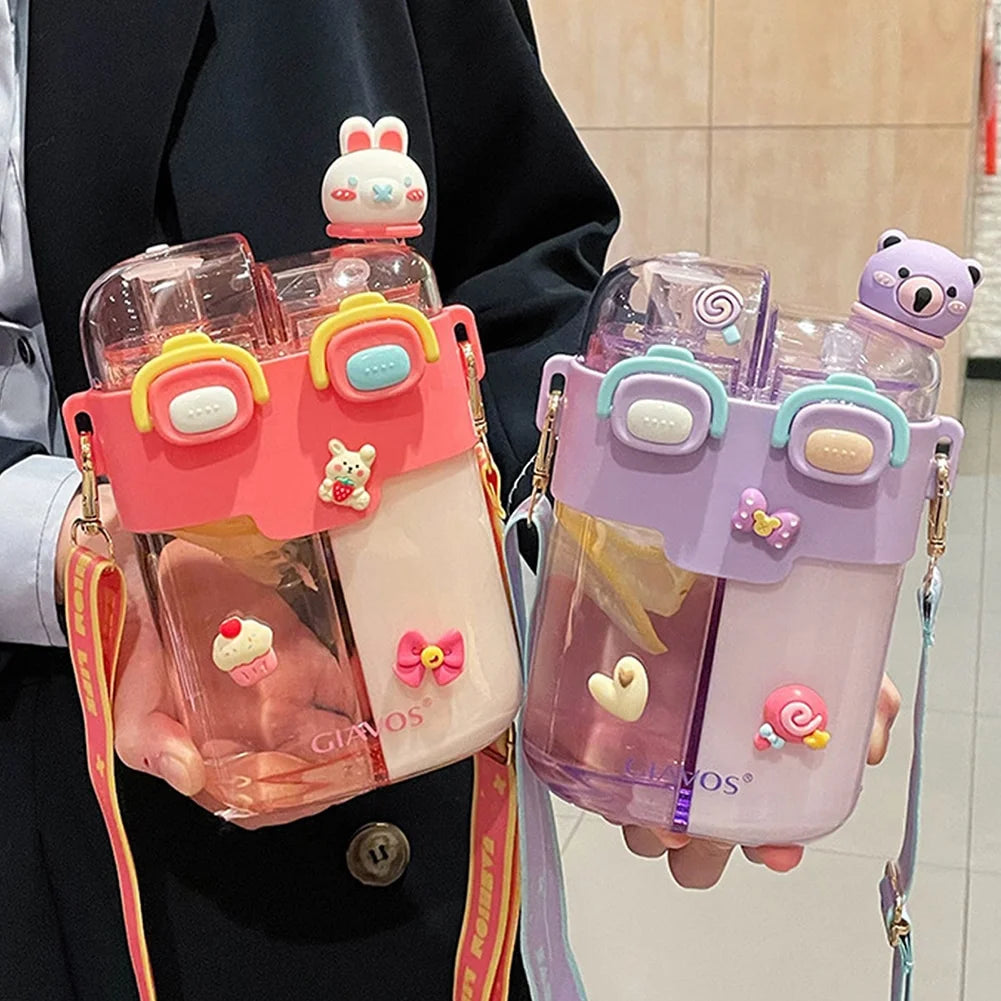 780ML Yellow Cartoon Kids Water Bottle with Straw I951774