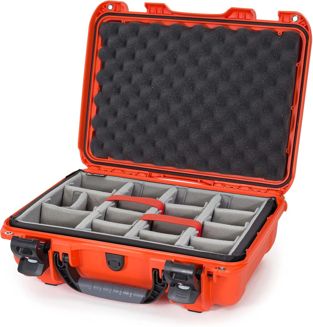 Black Waterproof Hard Case with Padded Dividers and TSA Approved Travel Lock Latches B3588