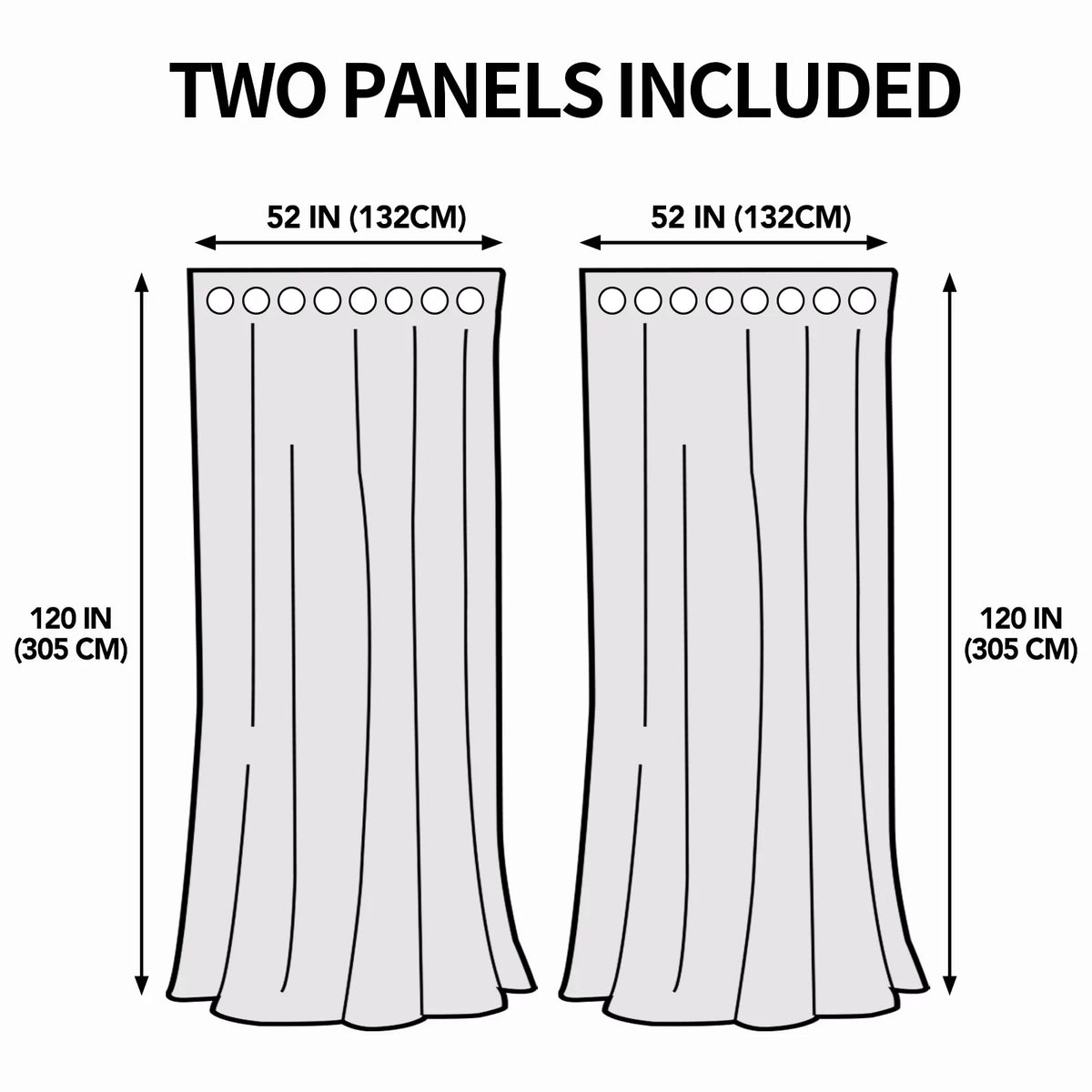 Waterproof Cabana Grommet Curtain Panels, Gold, 52 x 84 inch, Set of 2 K139