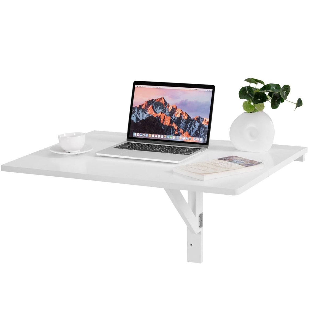 White Folding Wall-Mounted Drop-Leaf Table M586754