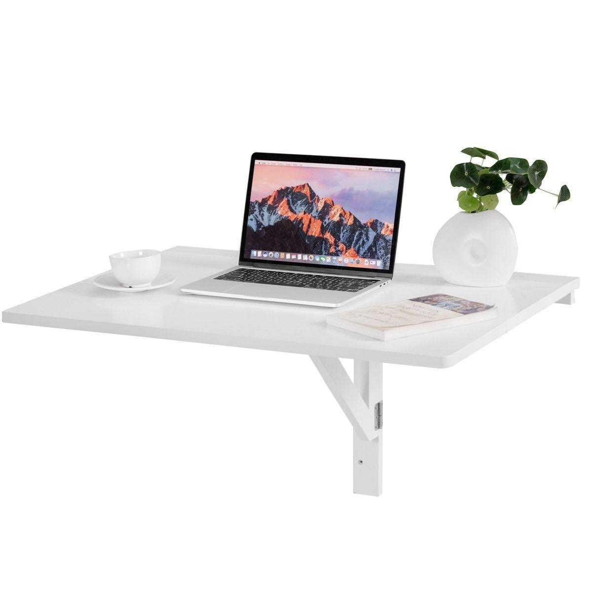 White Folding Wall-Mounted Drop-Leaf Table M586754