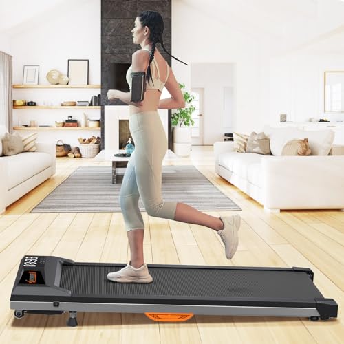 Under Desk Treadmill, 2 in 1 Portable Walking Jogging Running Machine with Remote Control, LED Display, 330lbs N8951