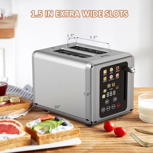 Stainless Steel 2 Slice Digital Toaster with Extra Wide Slots K929
