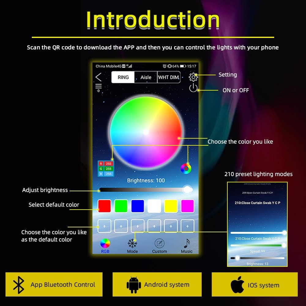 RGB Multi Color 60CM/24 Inch Waterproof LED Strip Lights 2Packs Q9823