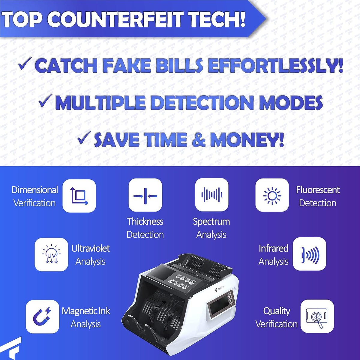 Portable Money Counter Machine with Bill Straps J154712