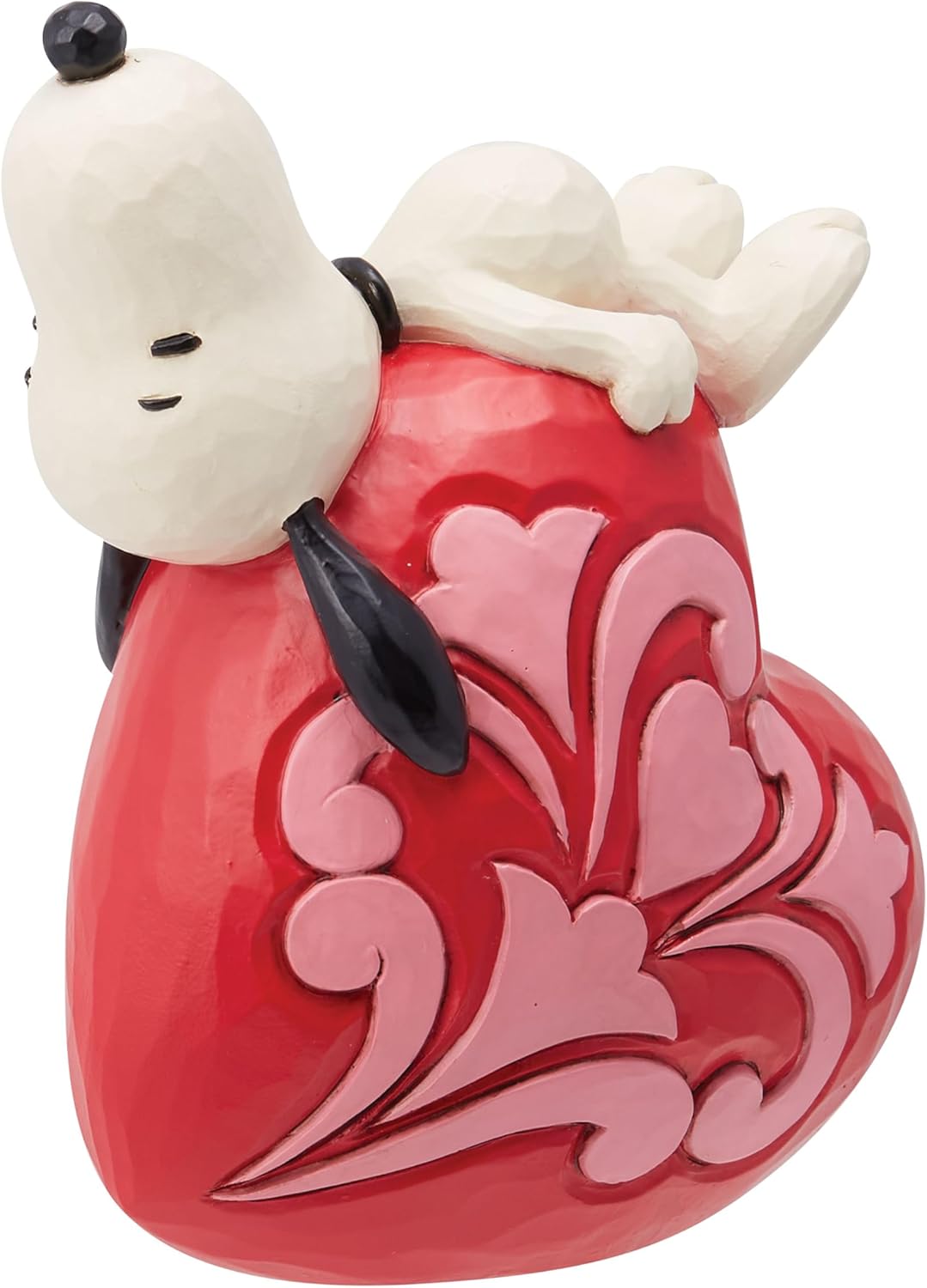 Snoopy Laying on Heart Figurine, 5.25 Inch, Multicolor R342