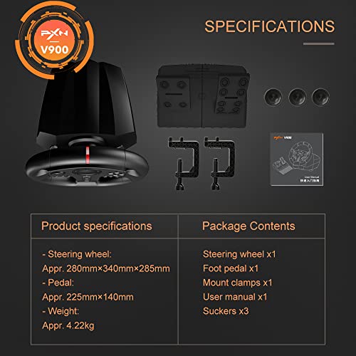 Gaming Steering Wheel with Pedals Paddle Shifter K97691