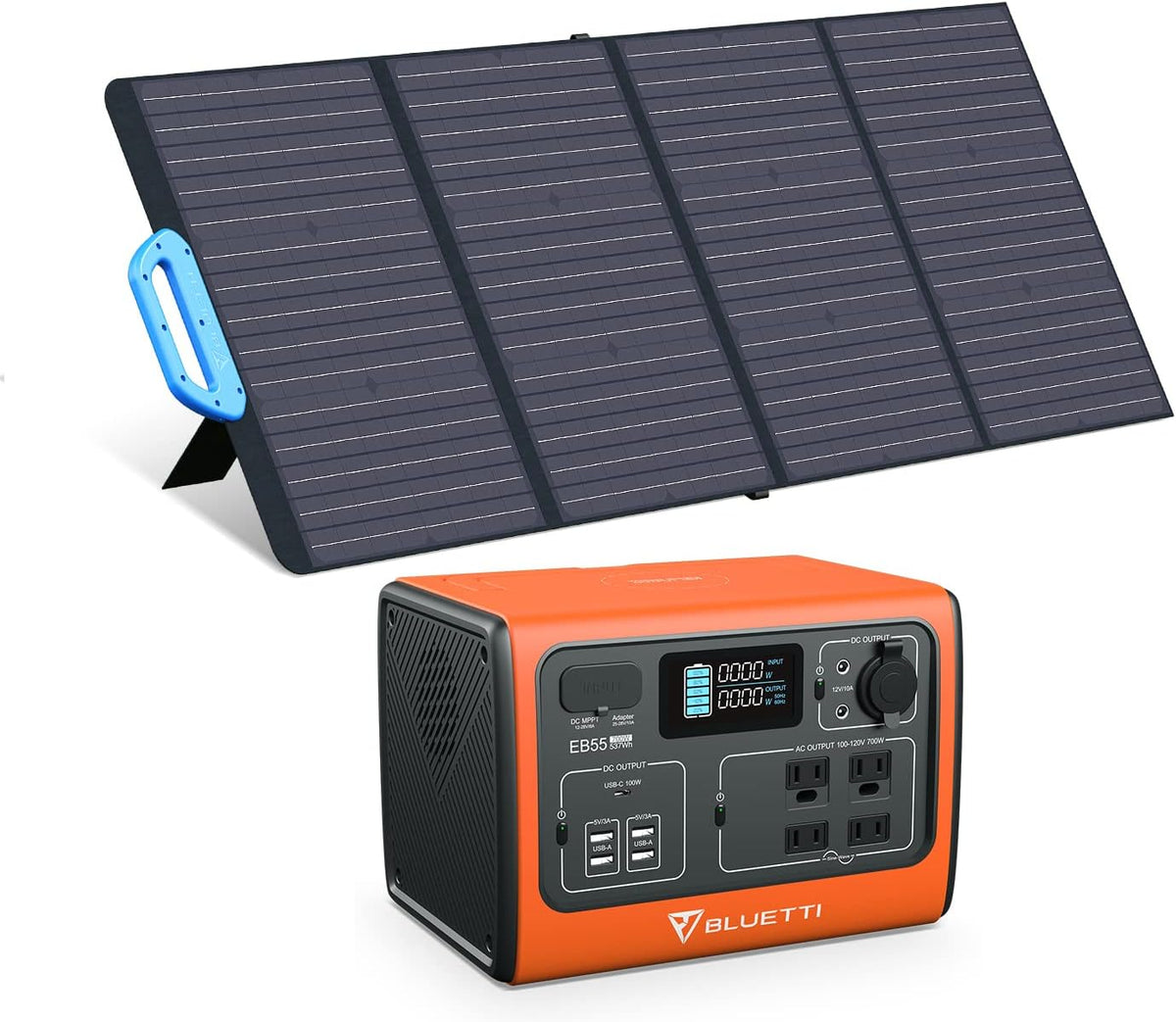 700W 537Wh Portable Power Station with 120W Foldable Solar Panel Q1831