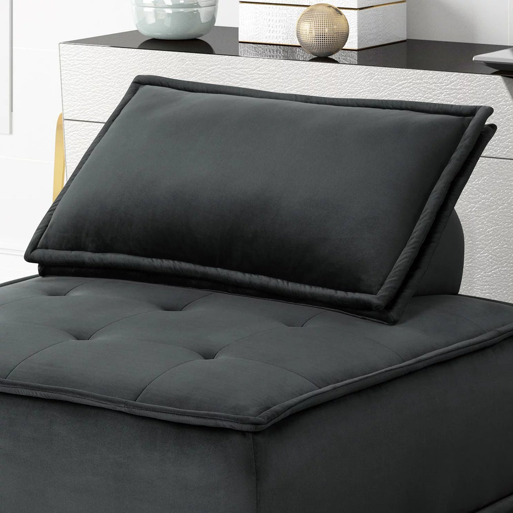 Armless Lounge Chair with Tufted Seat and Removable Cushion Cover I698413