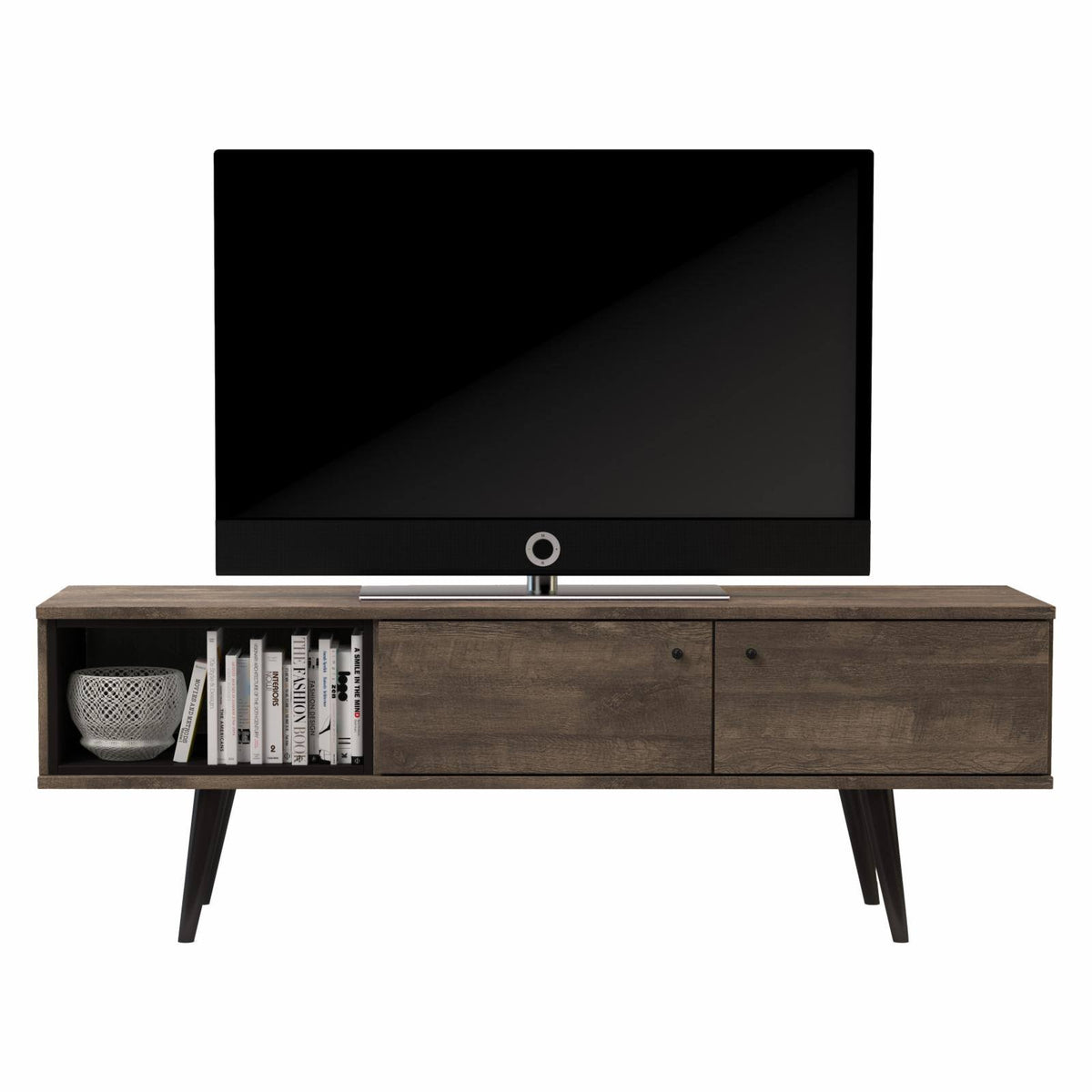 Distressed Brown 2-Cabinet TV Stand F166