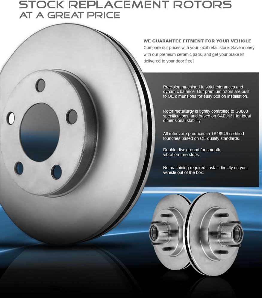 Front + Rear Rotors + Ceramic Brake Pads + Hardware + Sensors O283