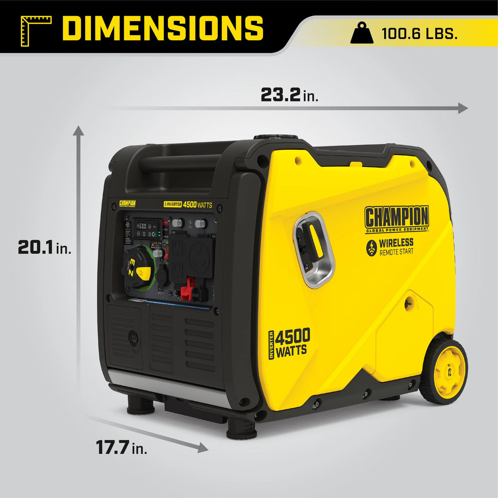 4500-Watt Wireless Remote Start Inverter Generator with CO Shield O92872