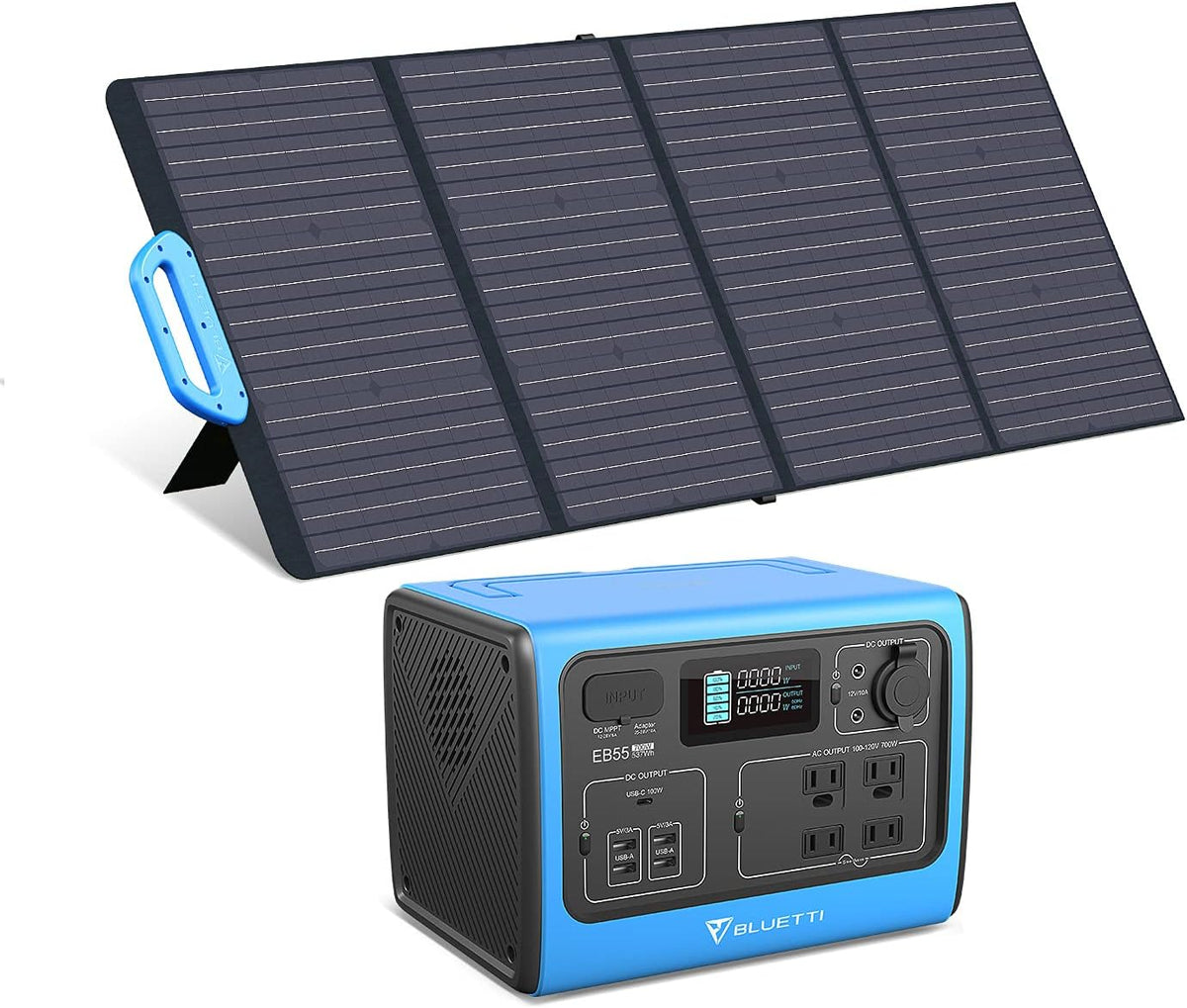 700W 537Wh Portable Power Station with 120W Foldable Solar Panel Q1831