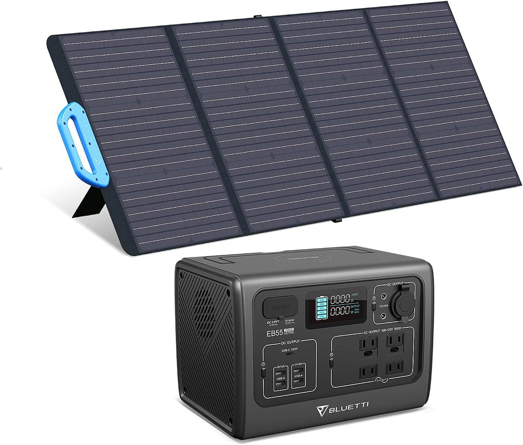 700W 537Wh Portable Power Station with 120W Foldable Solar Panel Q1831