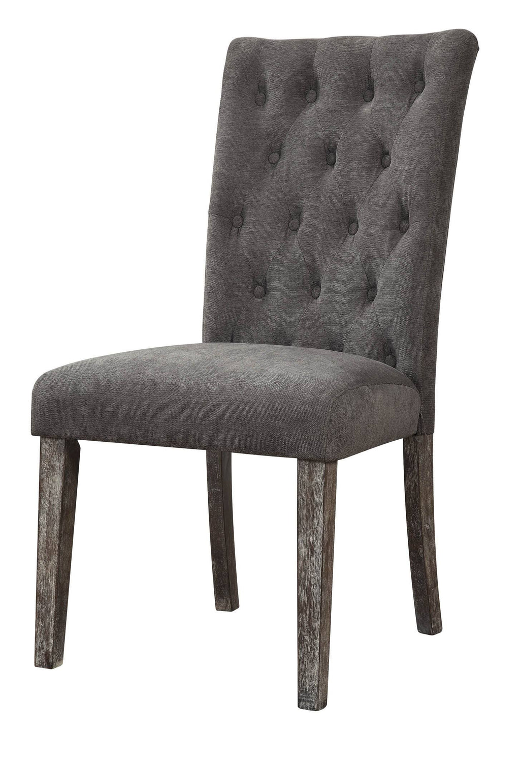 Gray Velvet Side Chair Set of 2 D53225