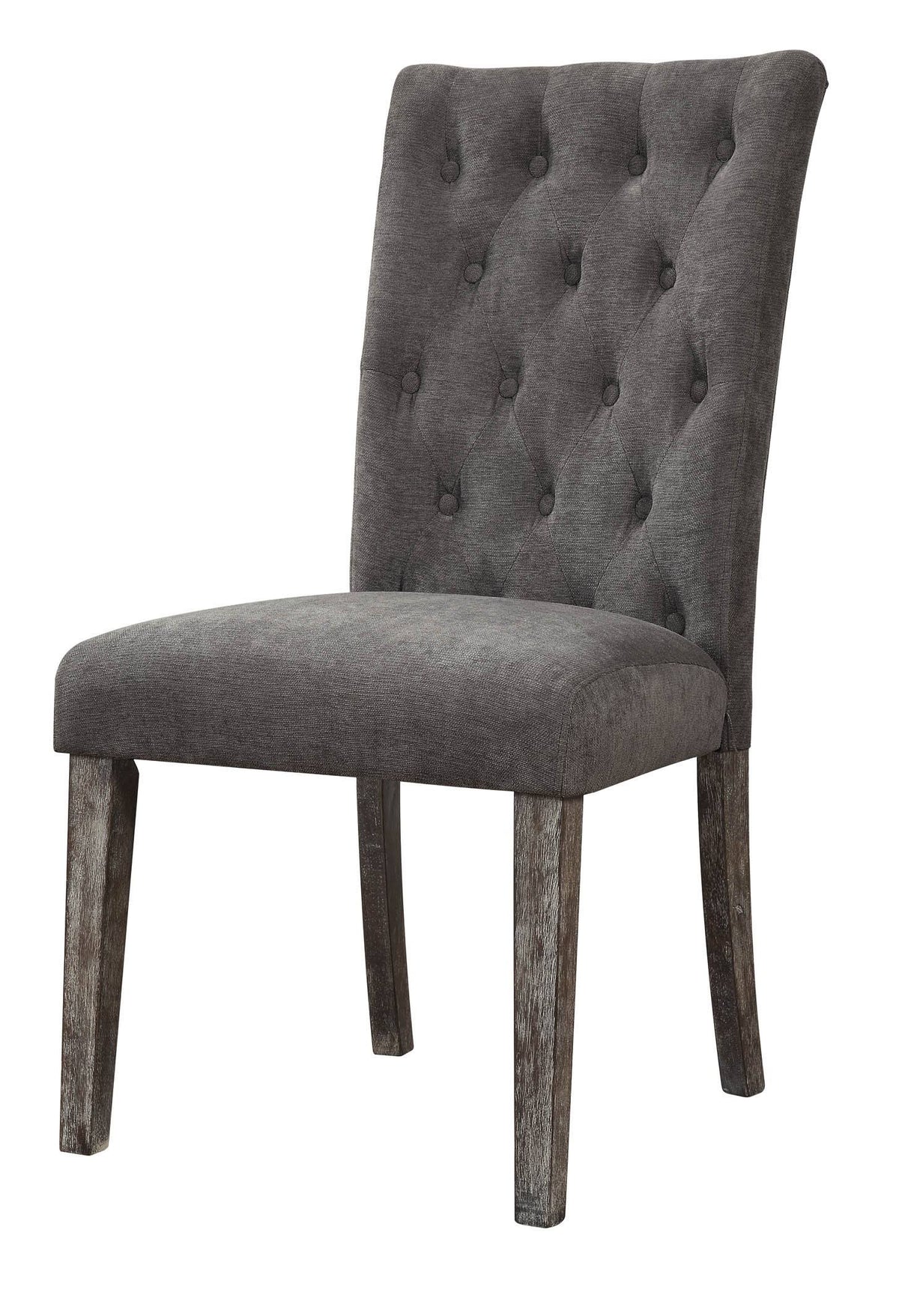 Gray Velvet Side Chair Set of 2 D53225