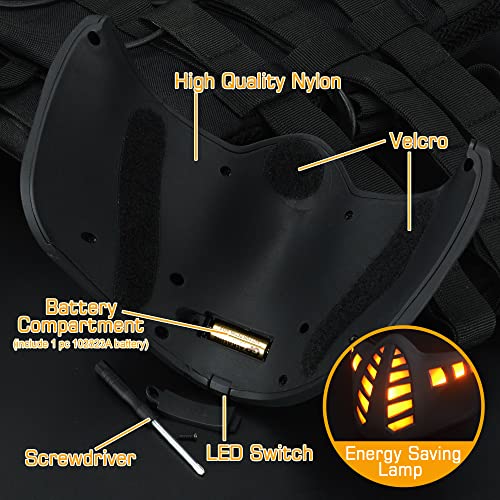 Halloween Scary Led Mask Light Up Demon Oni Cyberpunk Half Face Masks T435514