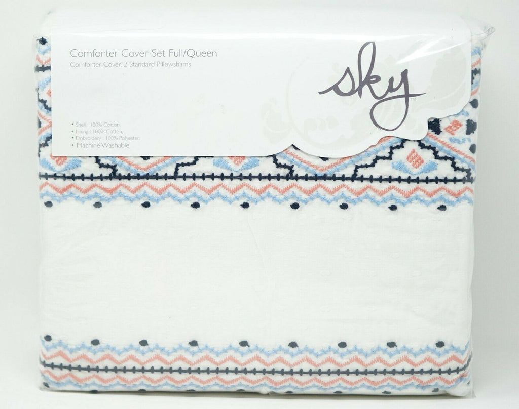 100% Cotton White Full Queen Duvet Cover Set G602837