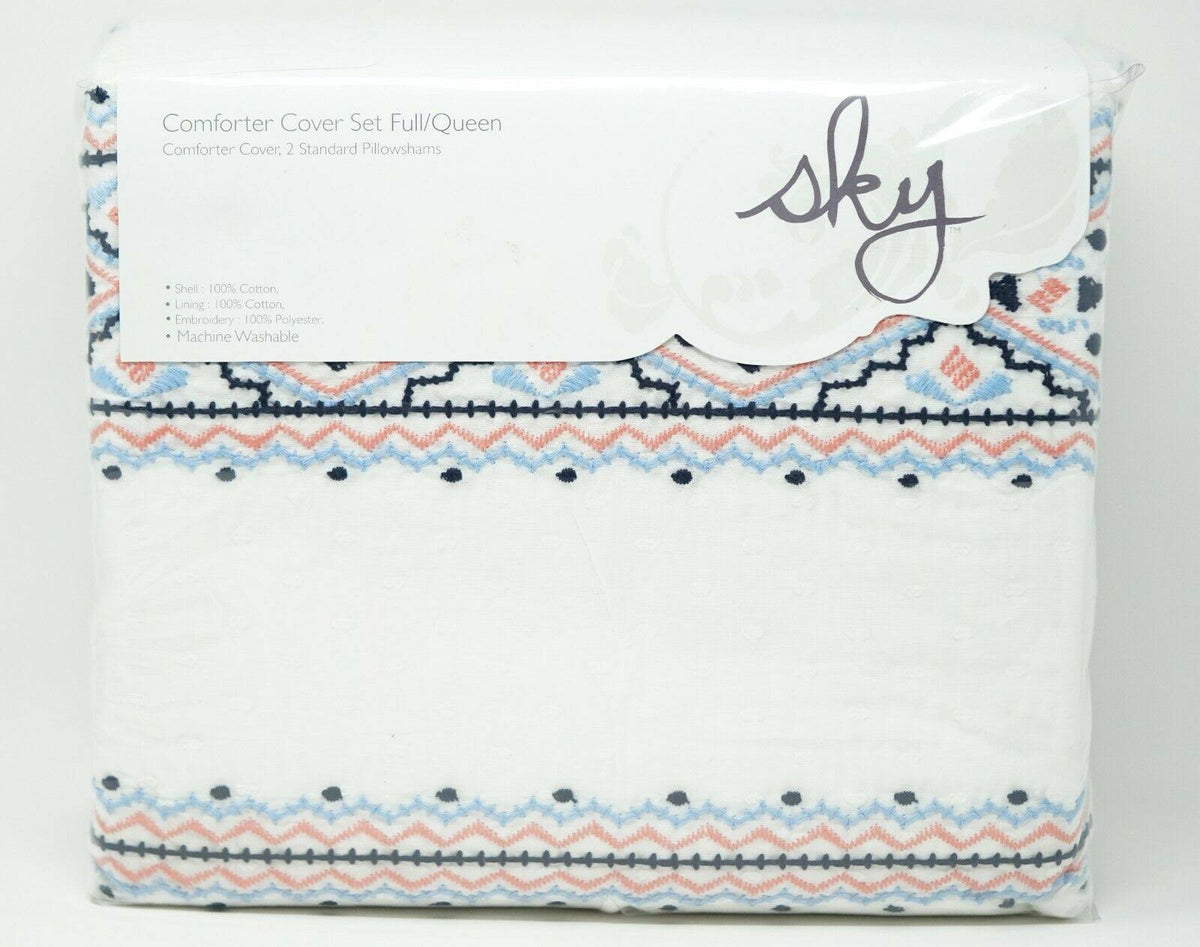 100% Cotton White Full Queen Duvet Cover Set G602837