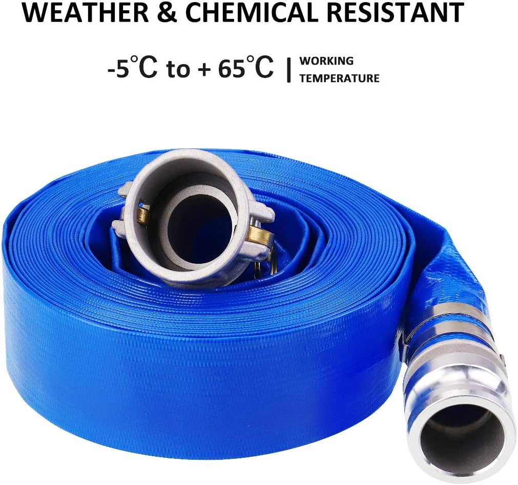 Blue PVC Backwash Hose with Camlock Fittings W6575