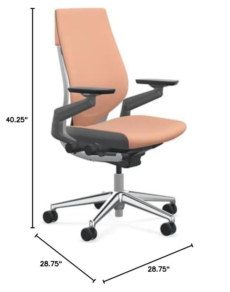 Graphite Fabric Office Chair with Polished Aluminum Base A379