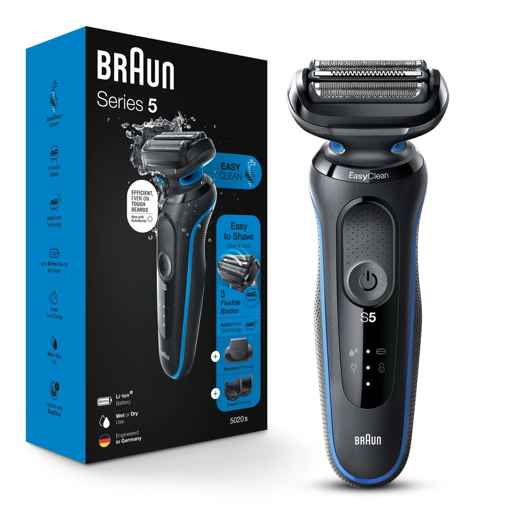 Electric Foil Shaver with Beard Trimmer, Wet & Dry, Rechargeable, Cordless, Blue L130705