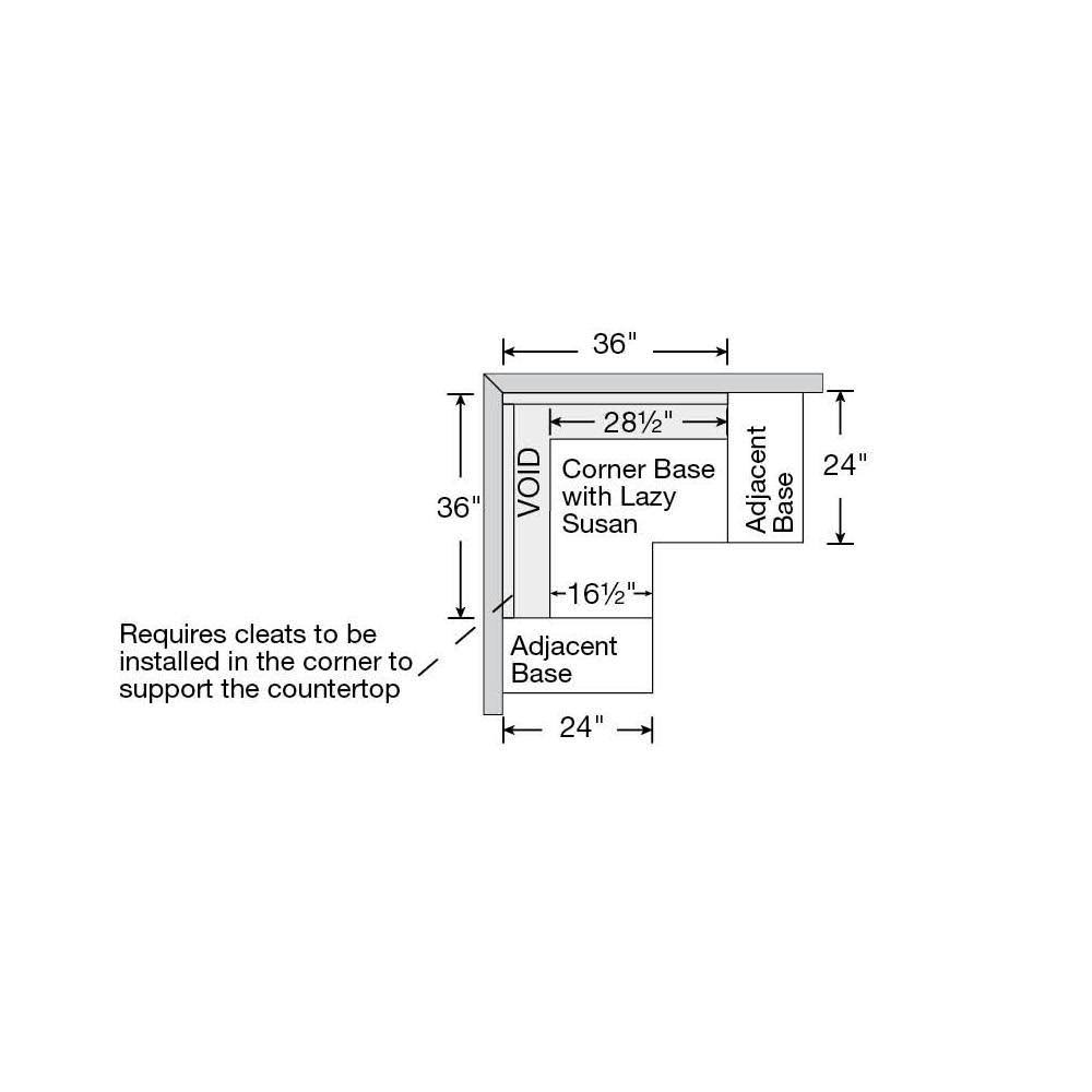 Medium Oak Lazy Susan Corner Base Kitchen Cabinet V780599