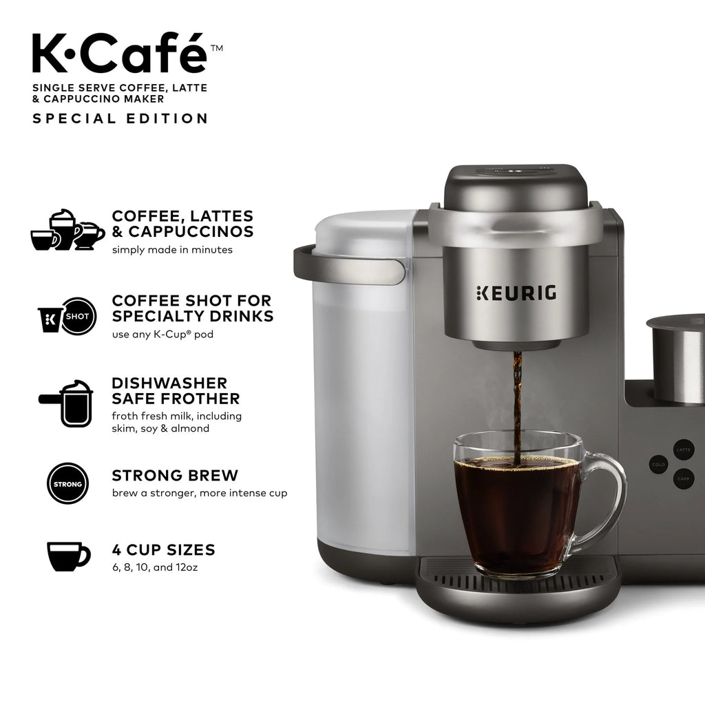Single Serve K-Cup Pod Coffee, Latte and Cappuccino Maker, Nickel H469