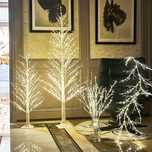 6FT 810 LED Lighted Twig White Alpine Tree G640