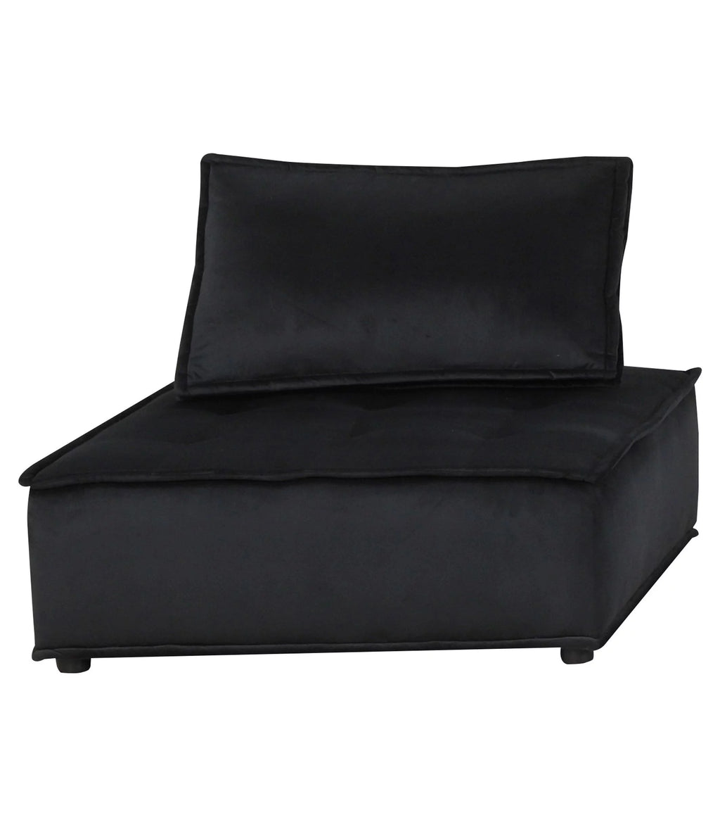 Armless Lounge Chair with Tufted Seat and Removable Cushion Cover I698413
