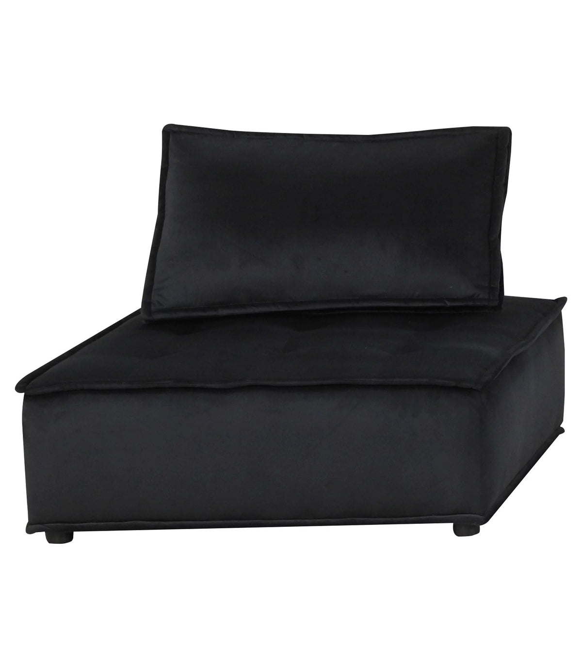 Armless Lounge Chair with Tufted Seat and Removable Cushion Cover I698413