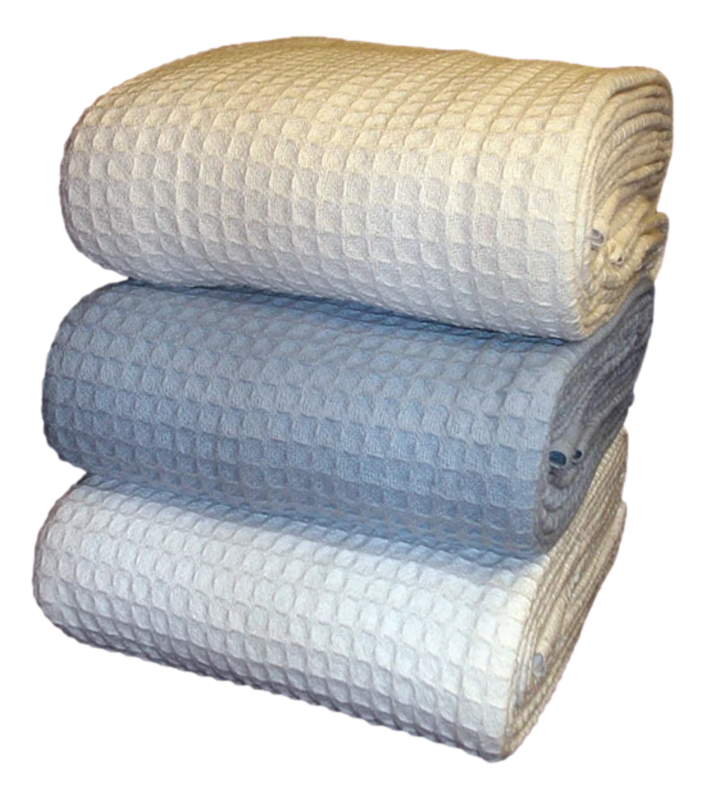 100% Cotton King White Waffle Blanket G540