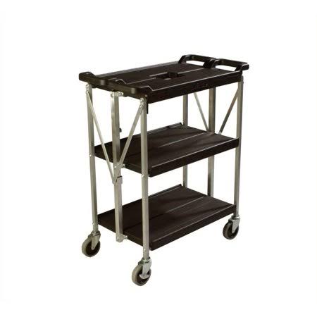 Black 3-Tier Collapsible Utility Cart J7584