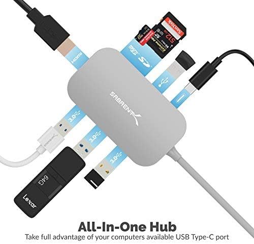 8-in-1 USB Type-C Hub with HDMI 4K, 3 USB 3.0 Ports, SD/MicroSD Card Reader K874110