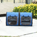 Portable Soft-Sided Pet Carrier with Divider Blue Z5808